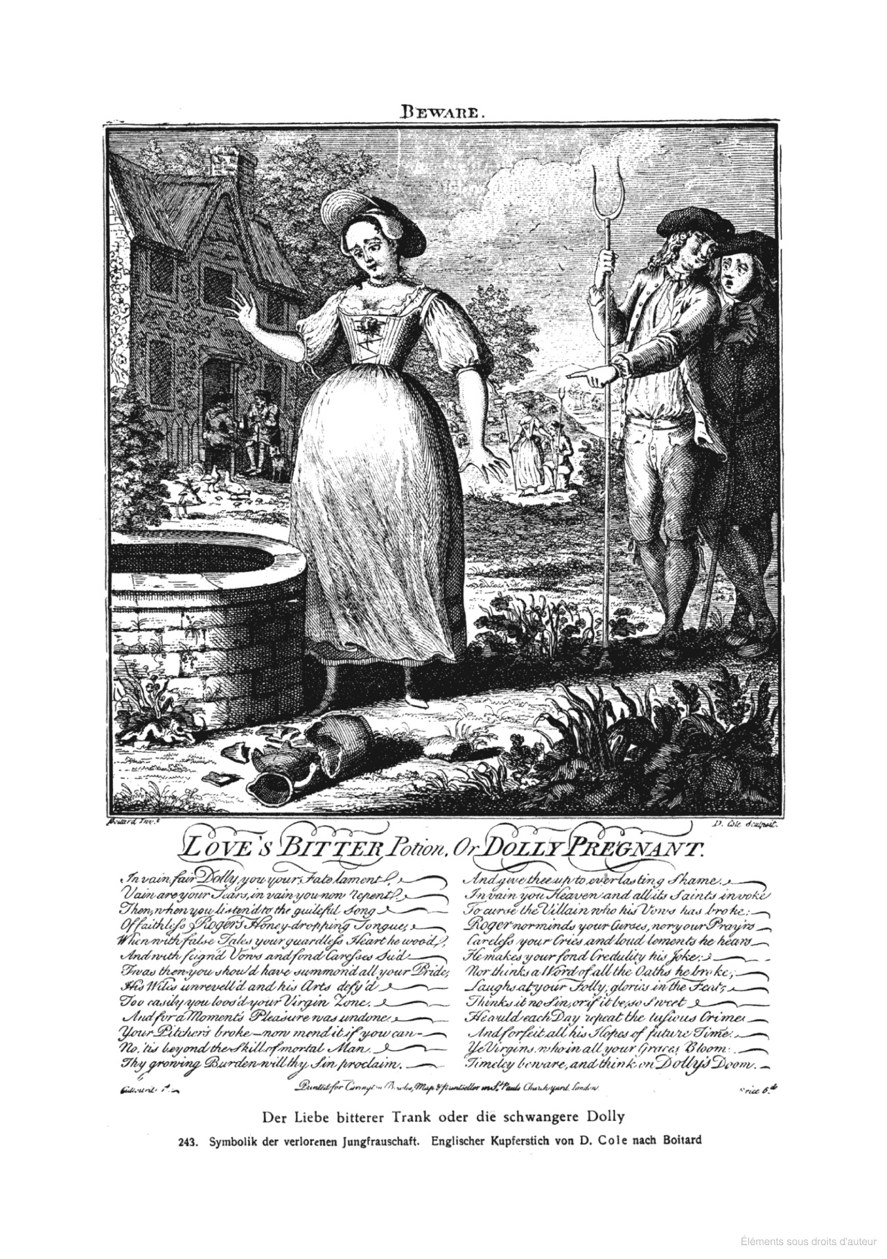 1733-1770 D.Cole d'apres Louis Philippe Boitard Love's Bitter Potion or Dolly Pregnant