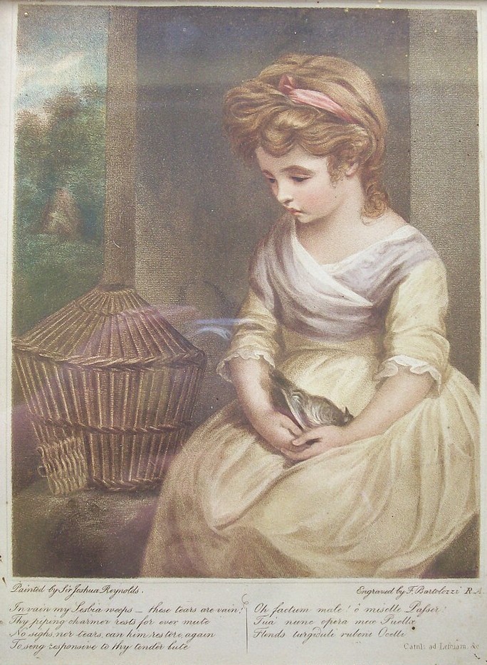 1788 Lesbia_-_Bartolozzi_Colour_Engraving_After_Joshua_Reynolds