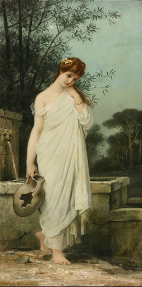 1829-1900 Louis Hector Leroux La cruche cassee