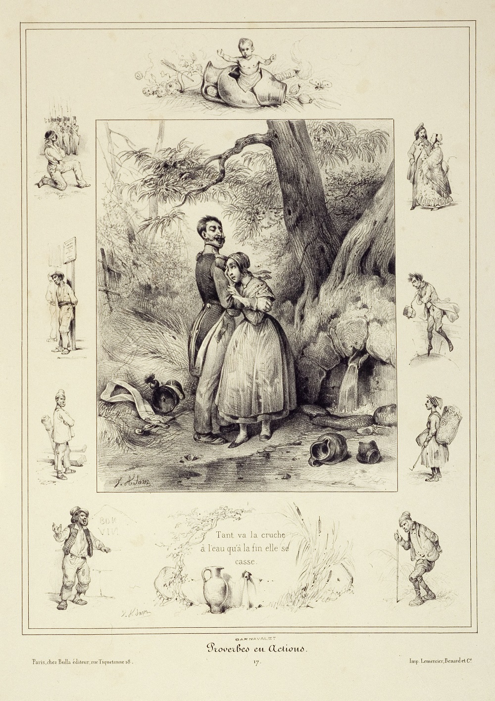 1840-Tant-va-la-cruche-a-leau-qua-la-fin-elle-se-casse-Proverbes-en-actions.-17.Victor-Adam-Musee-Carnavalet