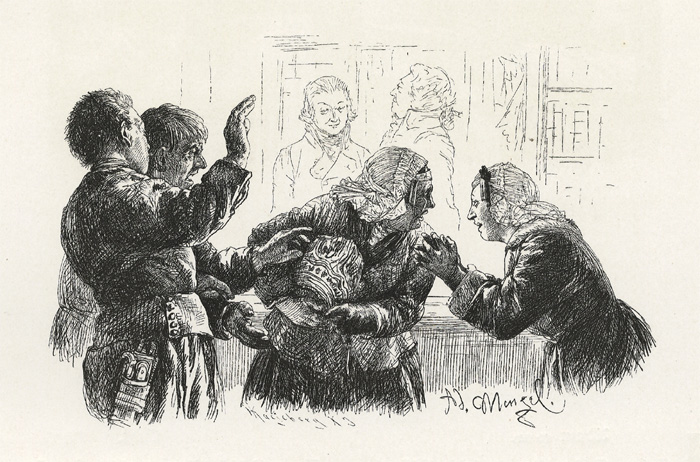 1877 Kleist cruche cassee scene 7 Illustration de Menzel