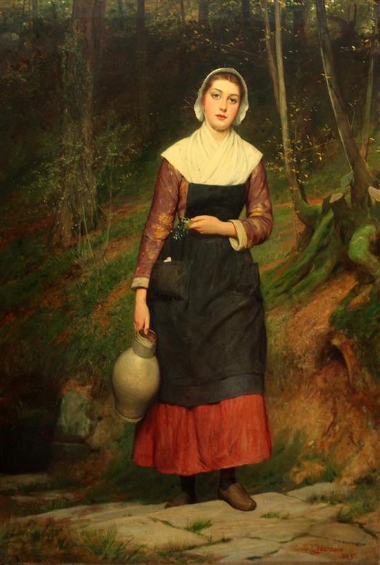 1885 Charles Sillem Lidderdale A country maid carrying a Rheinish jug