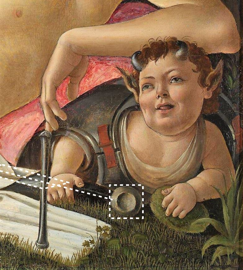 Botticelli_Venus_Mars detail epee schema