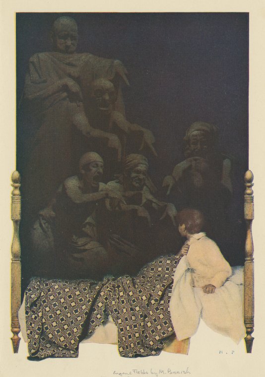 Maxfield Parrish Poems of childhood by Eugene Field, ed Scribner, 1904. I woke up in the dark an saw things standin in a row.s