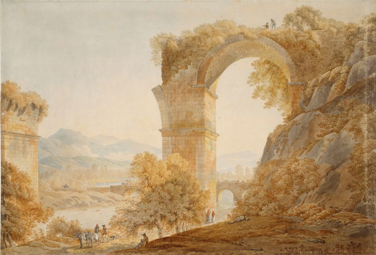 1790-Jean-Thomas Thibault aquarelle Pont de Narni