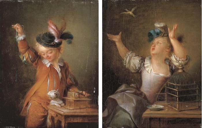 Francois Eisen L apparat trompeur et l oiseau envole 1763