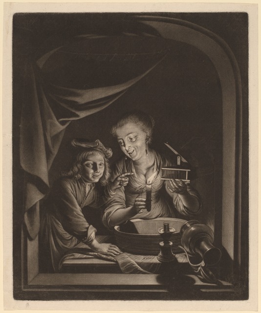 Nicolaas Verkolje after Gerrit Dou, Maid with a Mousetrap Mezzotint National Gallery of Art, Washington D.C