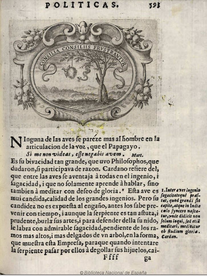Diego de Saavedra Fajardo, Idea de vn principe politico christiano Munich 1640 Embleme 79 fol 593