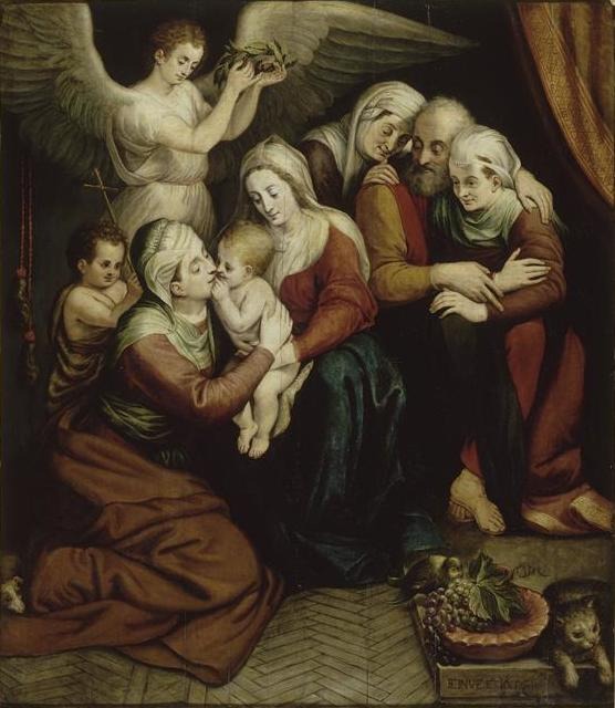 Frans FLORISLa Sainte Famille avec sainte Anne, sainte Élisabeth et le petit saint Jean-Baptiste