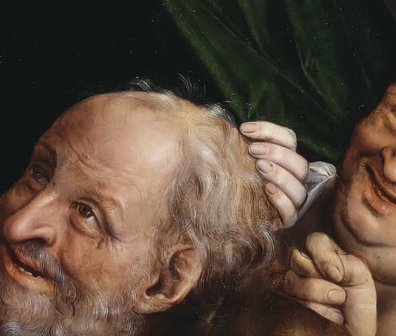 Jan Massys 1566 The Ill-matched Pair National Museum, Stockholm detail
