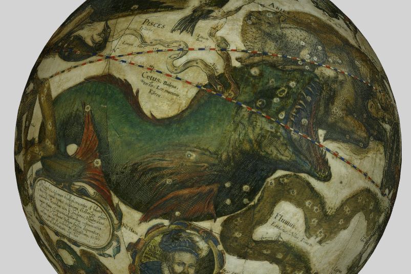 1603 Sphaera stellifera globe by Willem Janszoon Blaeu Constellation de la Baleines