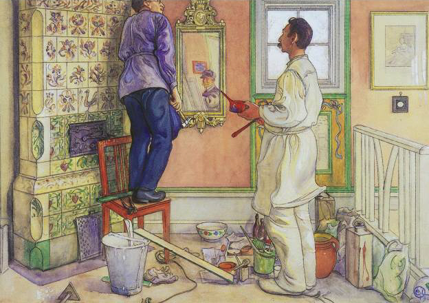 Carl_Larsson_My friends, the Carpenter and the Painter 1909