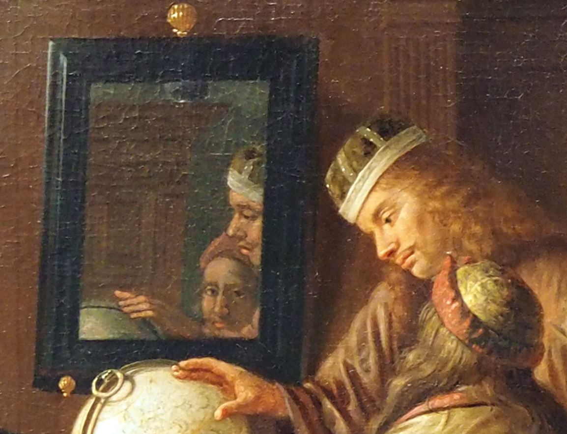 Cornelis de Man 1670 ca Geographers_at_Work Kunsthalle_Hamburg miroir