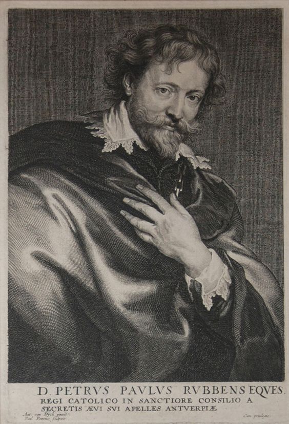 Rubens, gravure de Poyius, d'après Van Dyck debut XVIIeme
