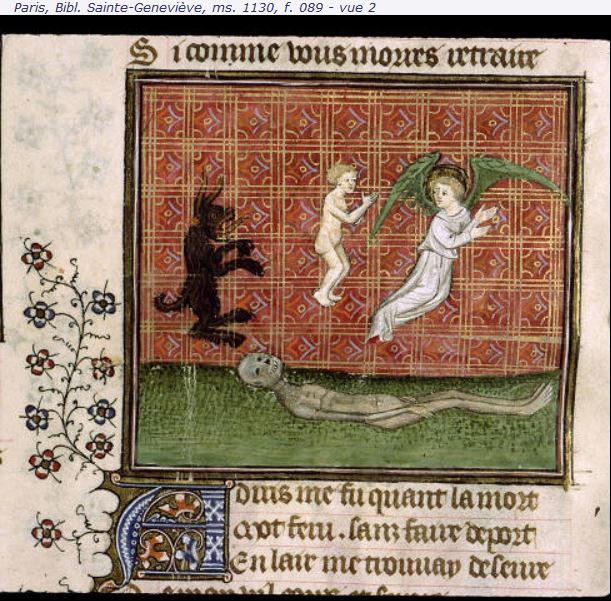 Pelerinage de l'ame (Le) Guillaume de Digulleville .Paris, Bibl. Sainte-Genevieve, ms. 1130 14e s