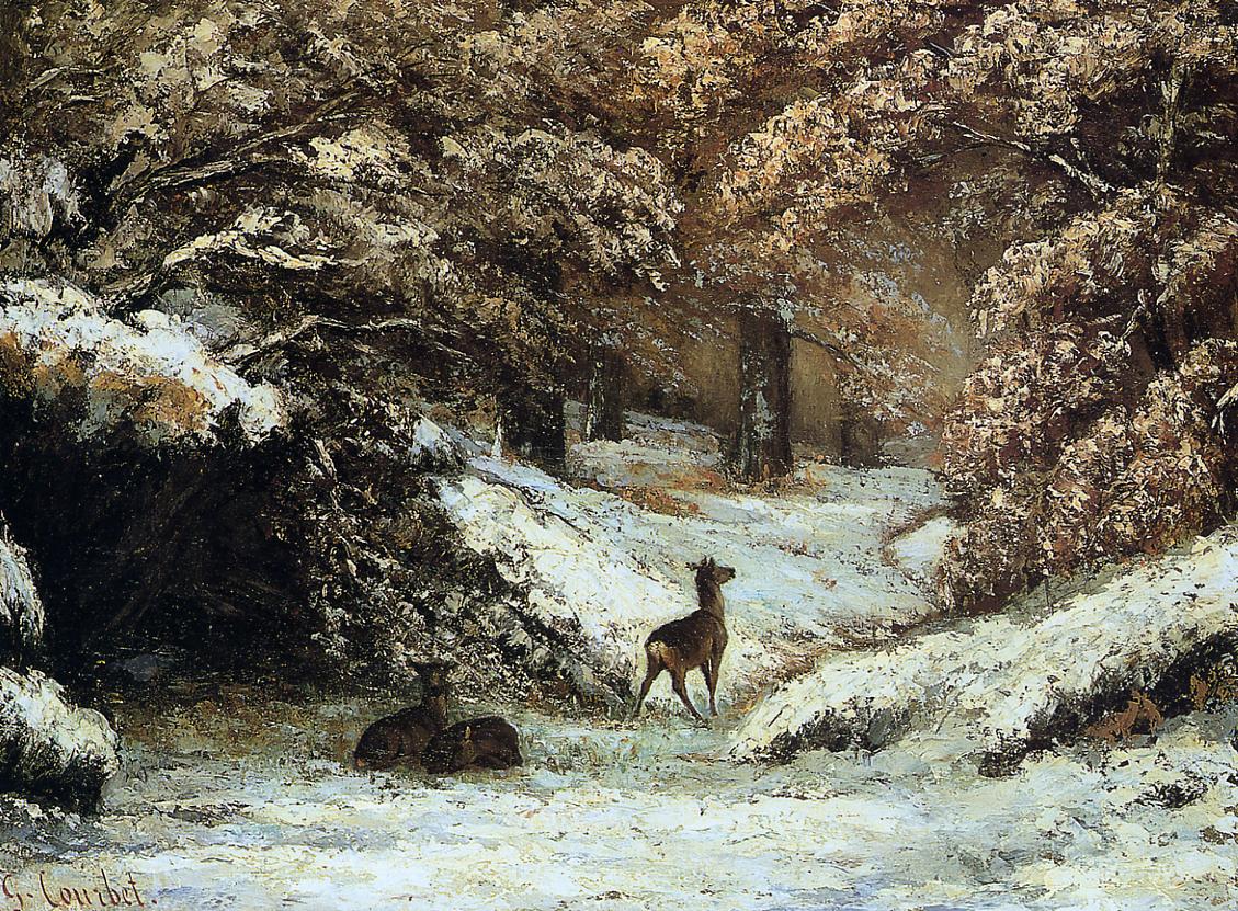 Courbet-La Remise des chevreuils en hiver -1866 Lyon