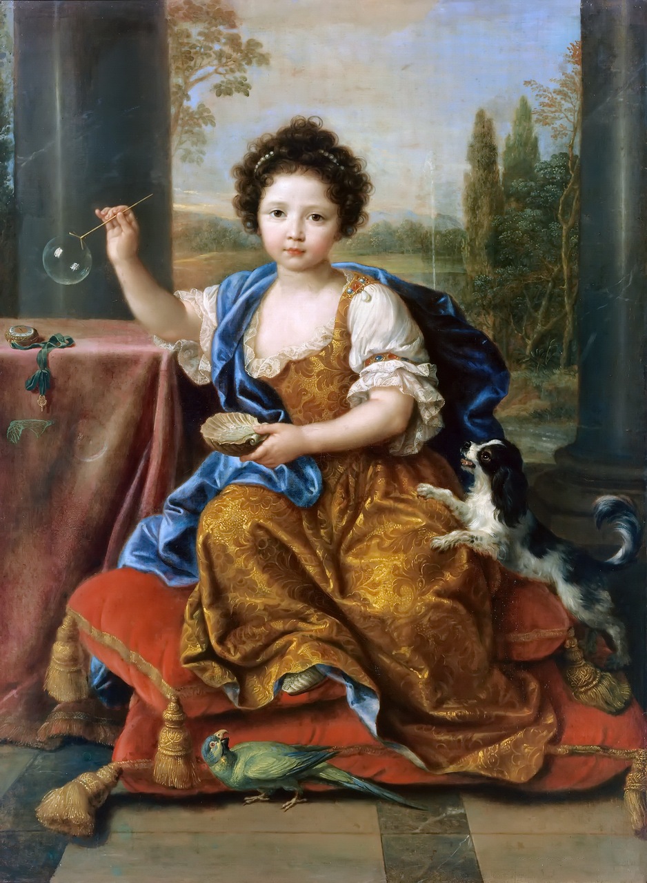 1682 (ap) Pierre Mignard, Louise-Marie de Bourbon, Mademoiselle de Tours, fille illegitime de Louis XIV et Madame de Montespan Musee de Versailles
