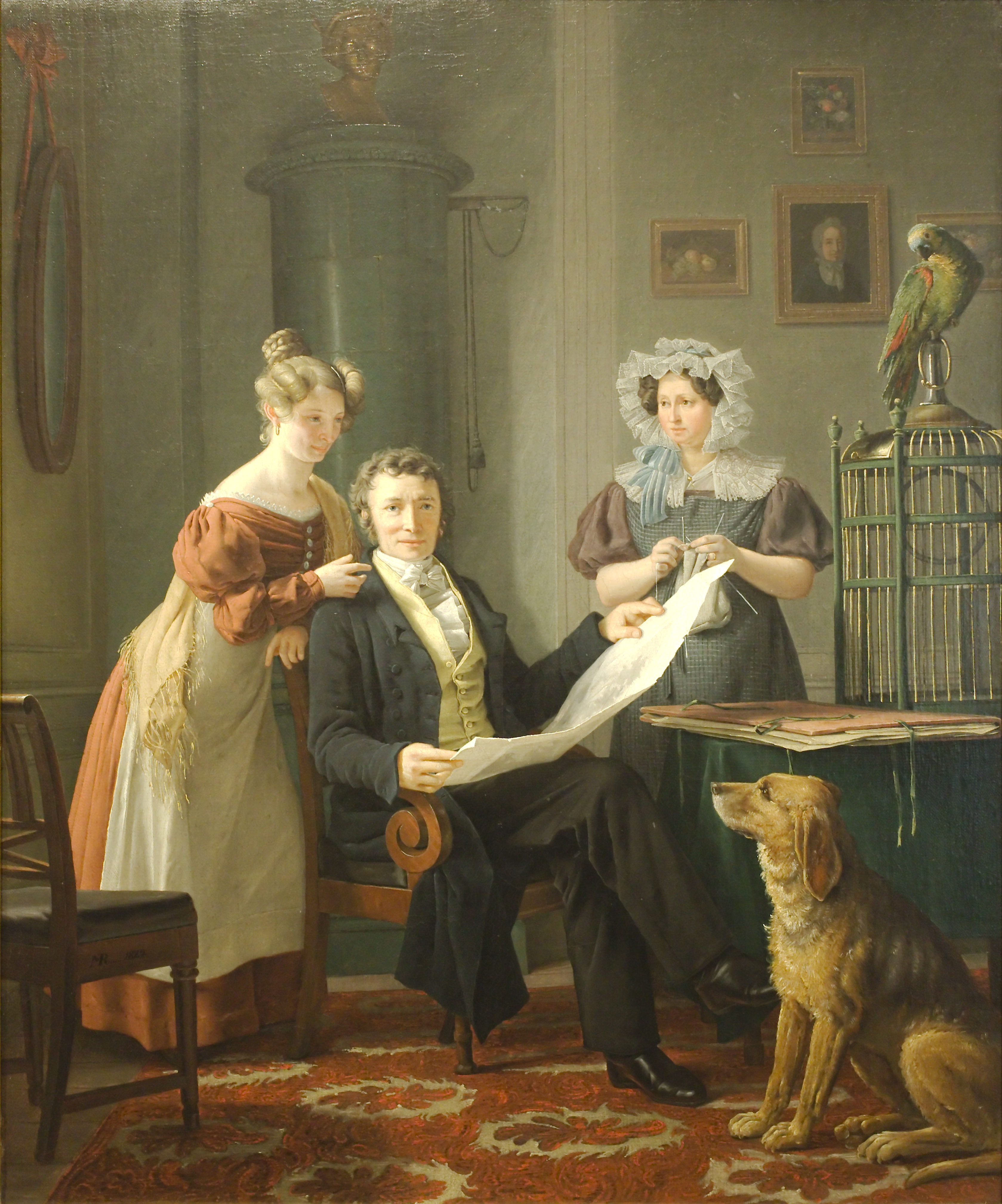1829 Martinus Rorbye - The Surgeon with Wife and Daughter