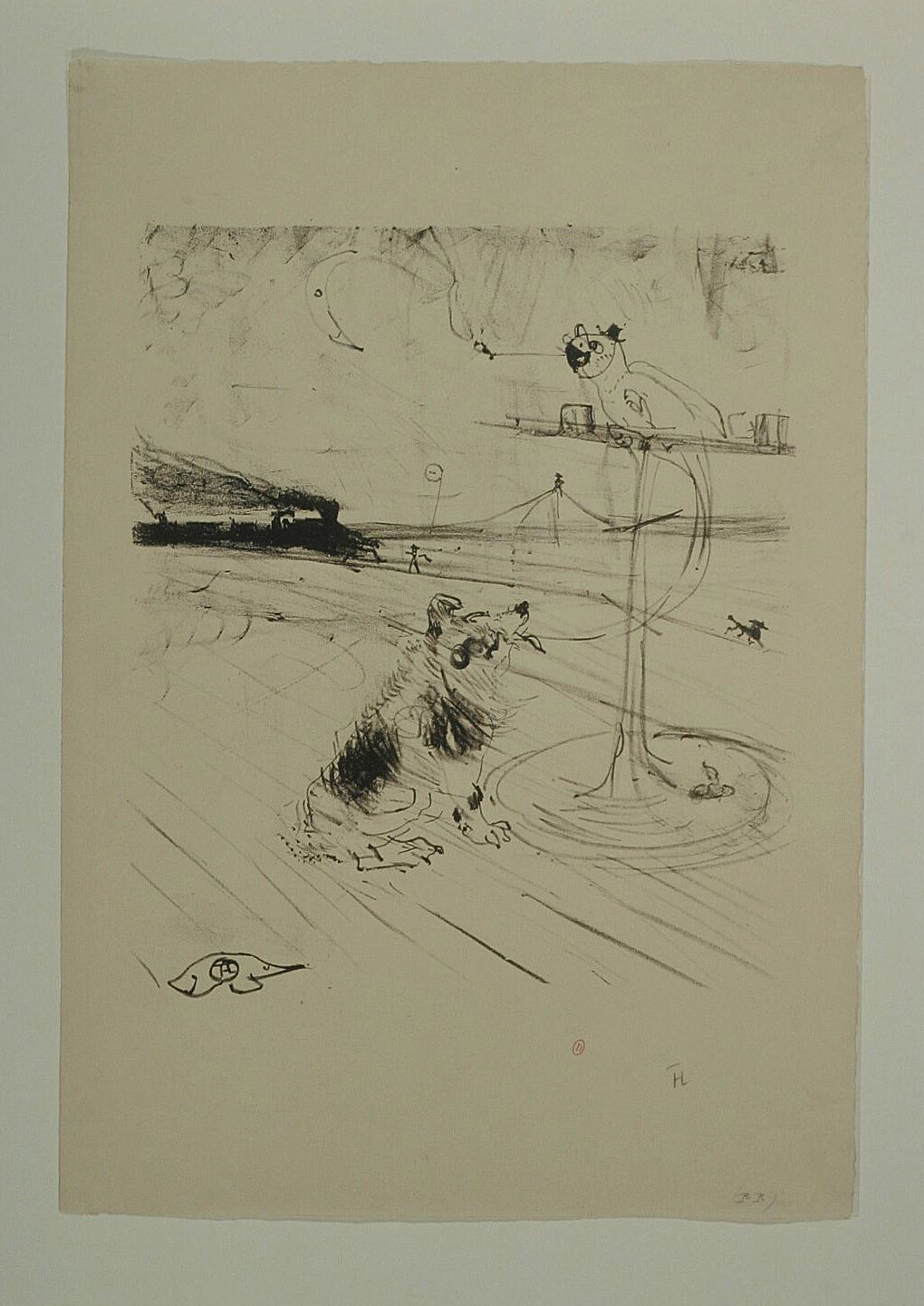1899 Henri de Toulouse Lautrec, Le chien et le perroquet, lithographie, Bibliotheque de l Institut National d Histoire de l Art (collections Jacques Doucet)