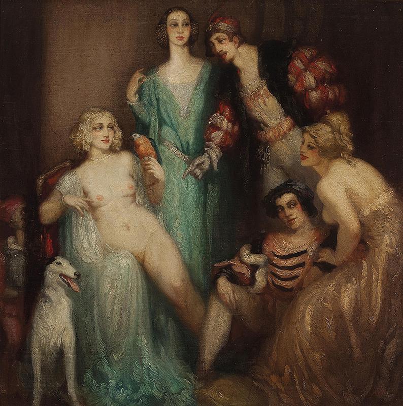 1920 ca Norman Alfred Williams Lindsay  At the Court of Marguerite of Navarre
