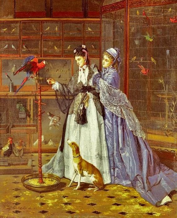 Camille Leopold Cabaillot Lassale - Chez le marchanf d oiseaux 1873 coll privee