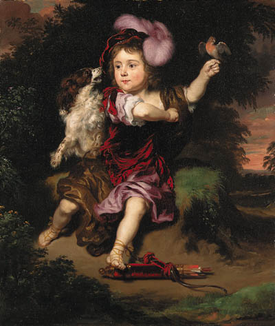 OC_1660 ca Nicolaes Maes (Dutch artist, 1634-1693) 1boy with a spaniel, a robin