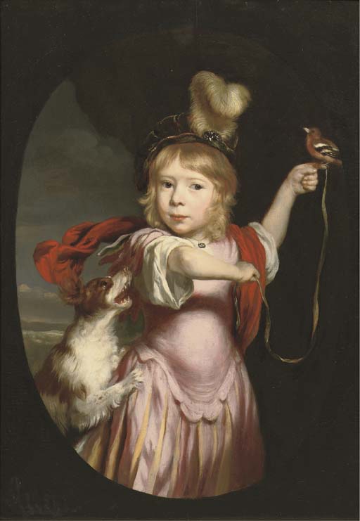 OC_1660 ca Nicolaes Maes (Dutch artist, 1634-1693) Boy as Cupid with Dog at his side