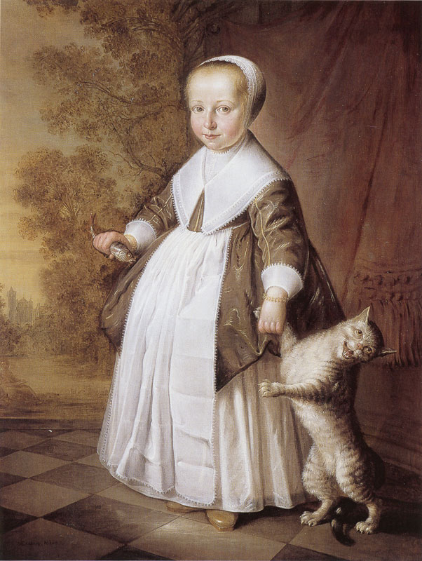 XX_1647 Jacob Gerritsz Cuyp Four-Year-Old Girl with Cat and Fish coll privee
