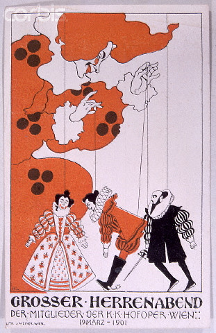 Advertisement for a Gentleman's Evening at the Vienna Opera by Heinrich Lefler