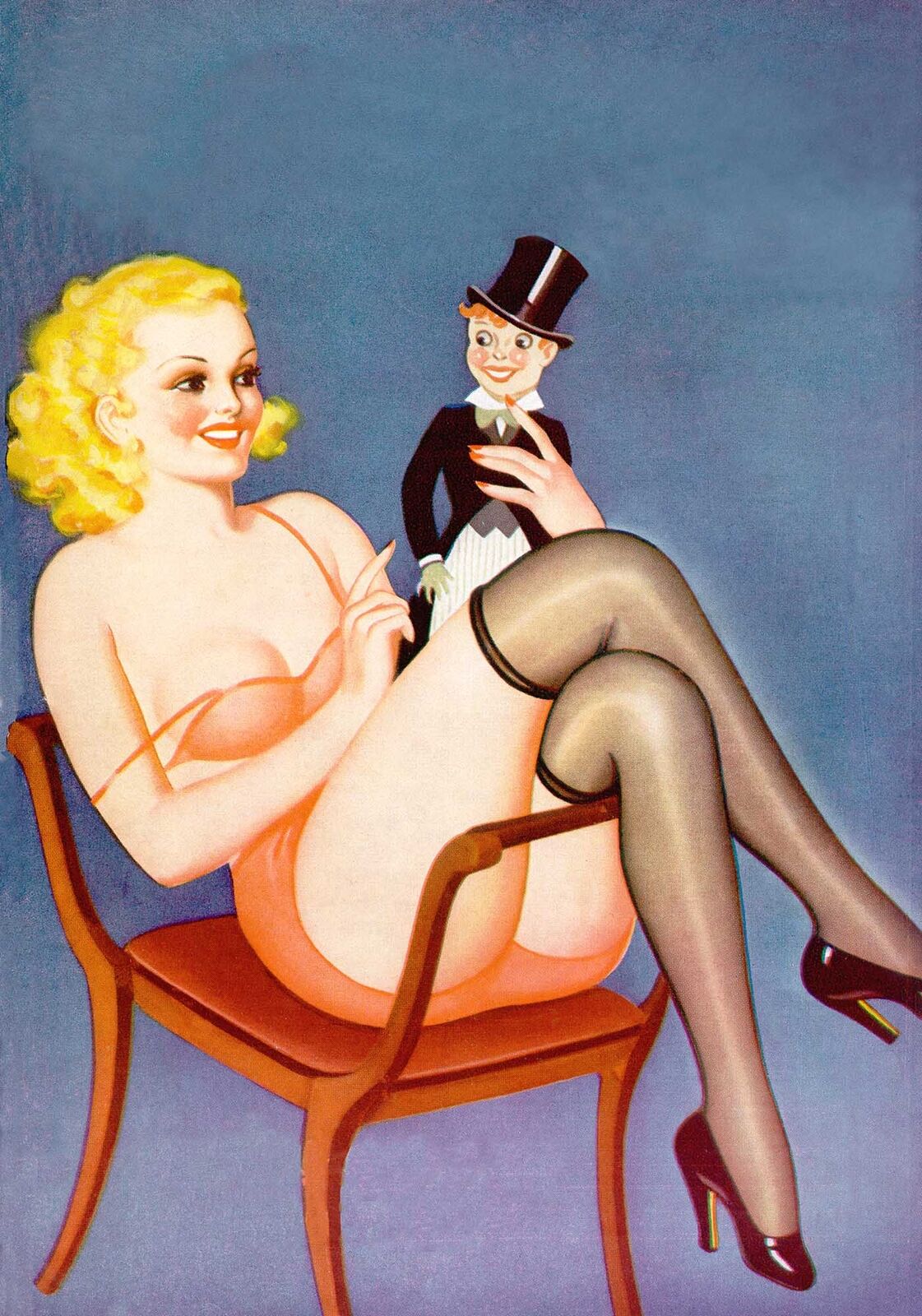Blonde Girl With Puppet - Driben - 1938