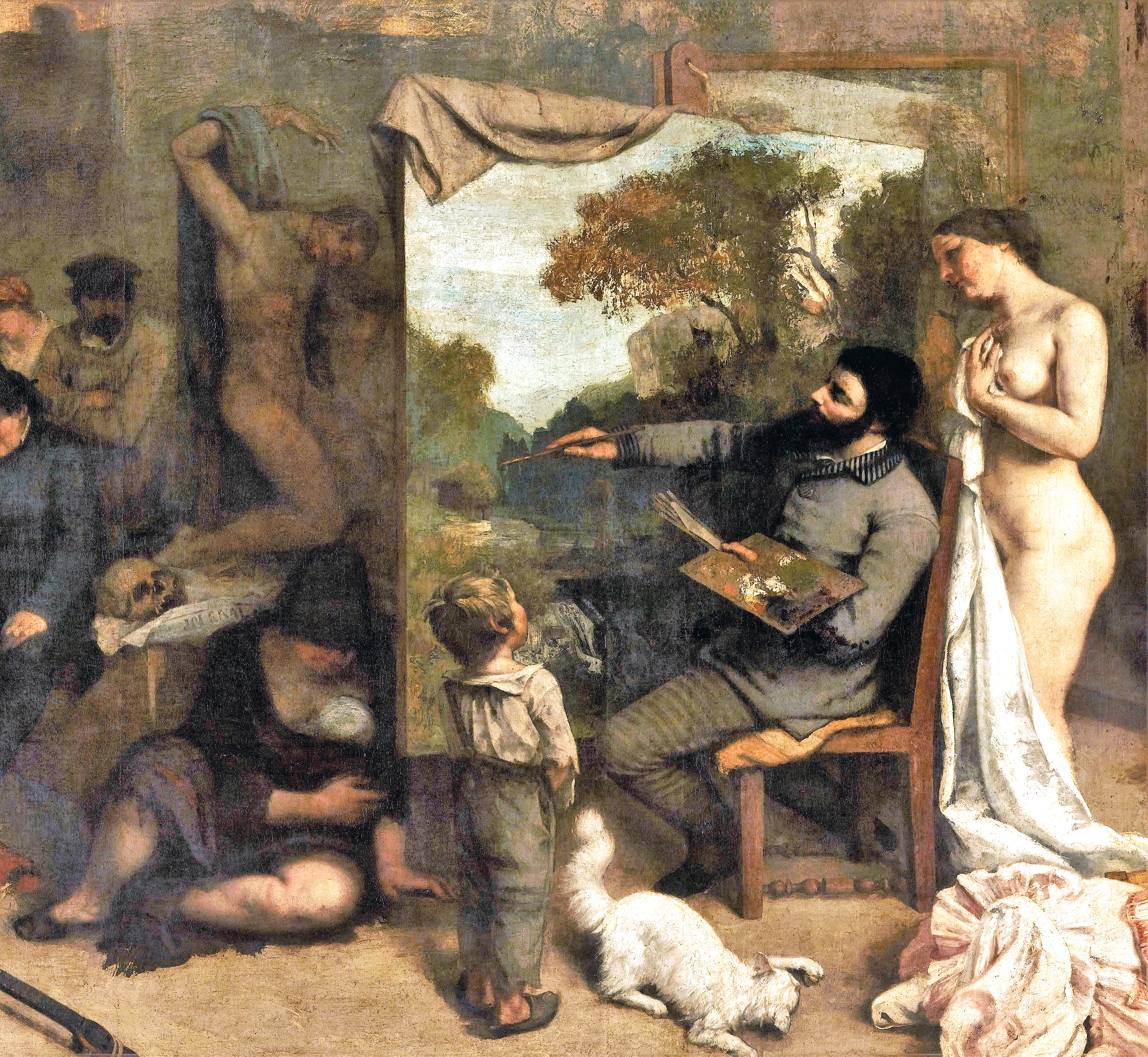 Courbet_LAtelier_du_peintre 1855 Orsay detail