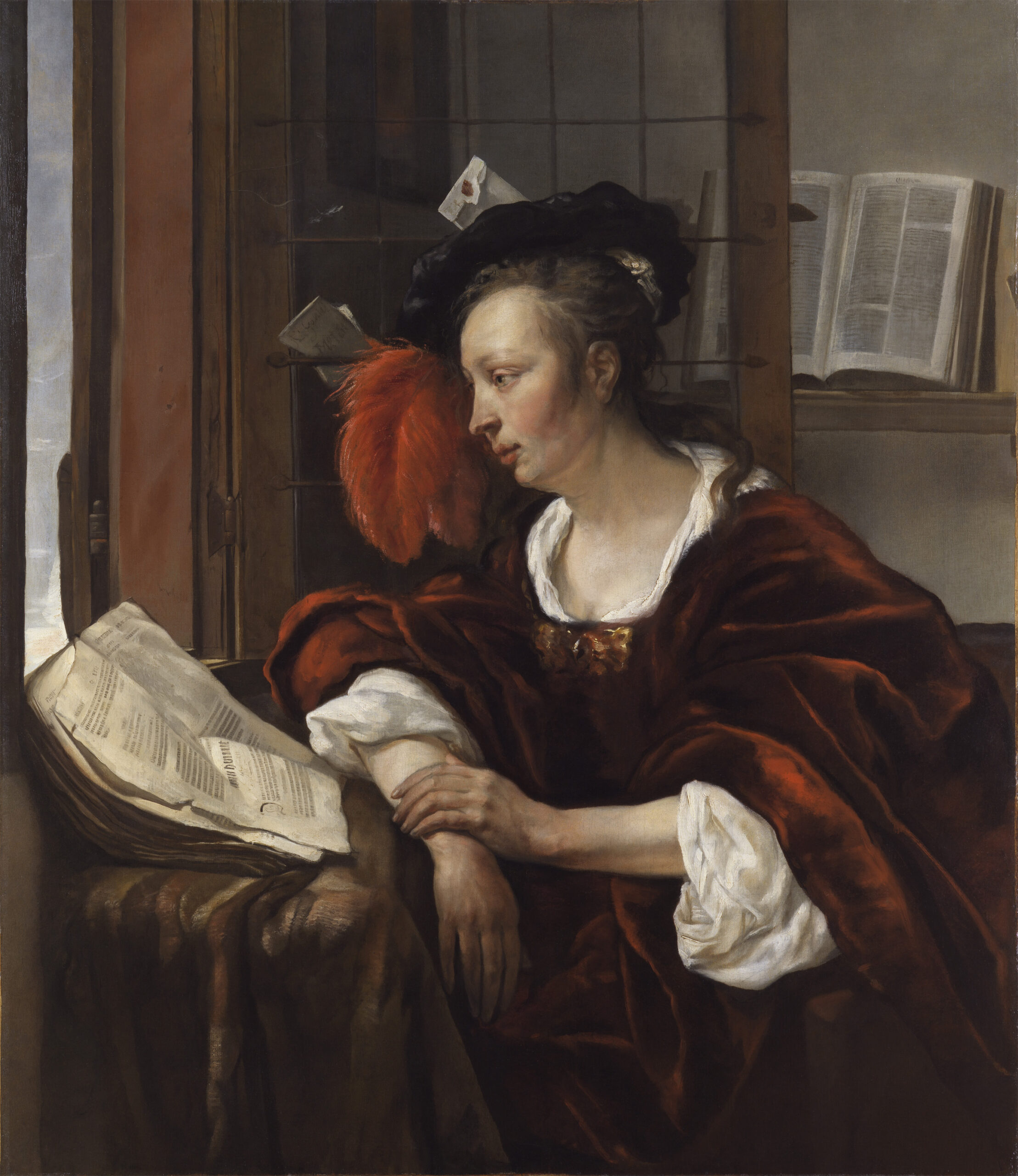 Gabriel_Metsu-1653–54-A_Woman_Reading_a_Book_by_a_Window-Collection-Leiden