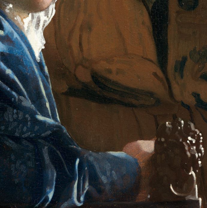 Vermeer Johannes La jeune fille a la toque rouge detail