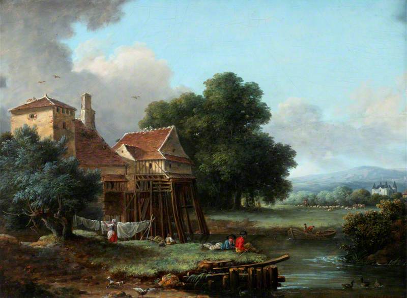 Pau de Saint-Martin, Alexandre, active c.1769-1848; Water Mill, Charentonneau