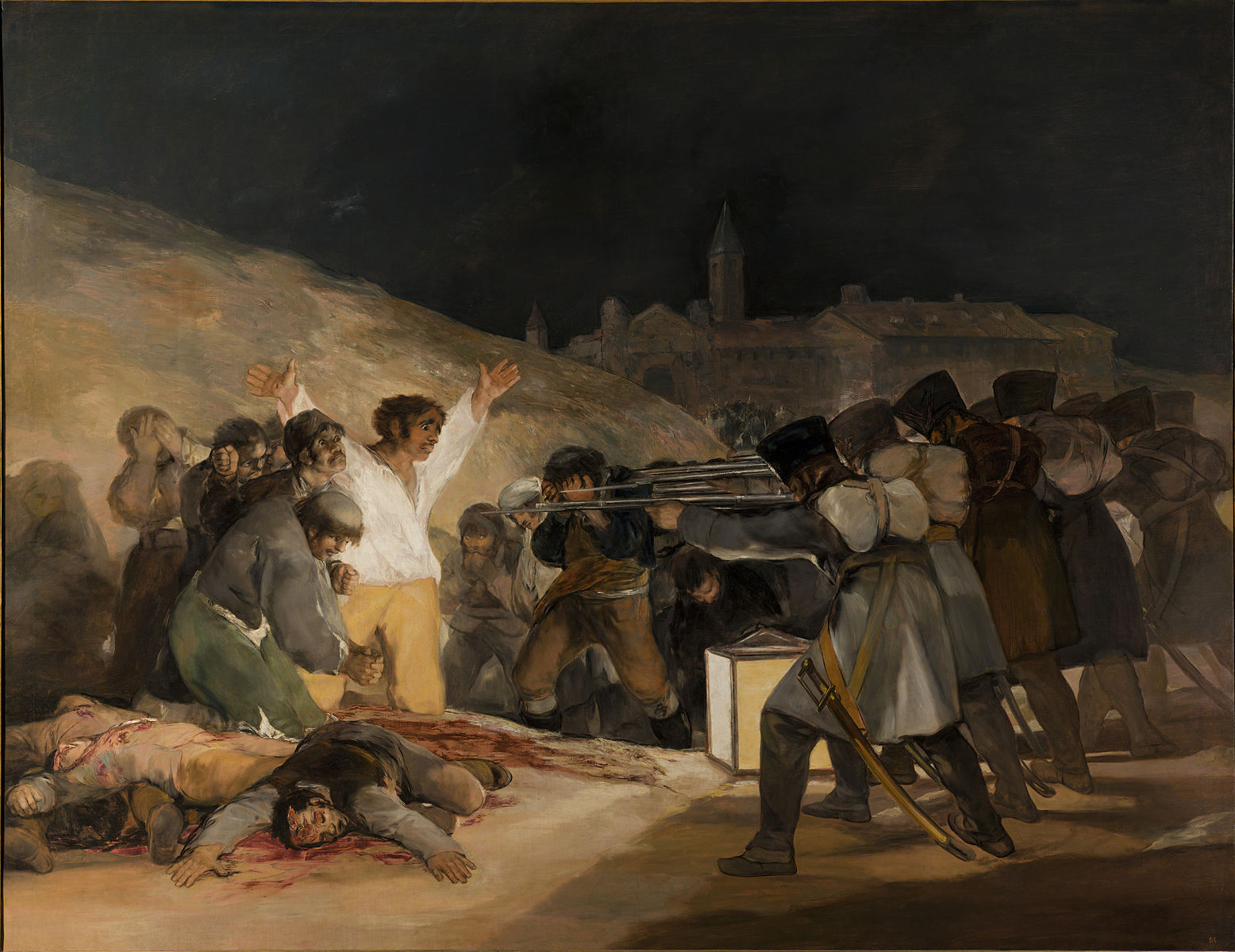 Goya 1814 El_tres_de_mayo_de_1808_en_Madrid Prado