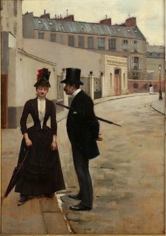 Jean Béraud La Proposition ou Rendez-vous rue Chateaubriand, vers 1885 Paris, Les Arts Décoratifs