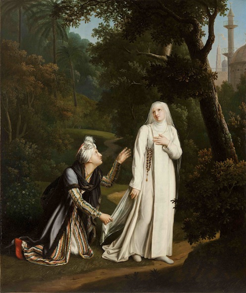 Rosalie Caron 1817 Mathilde surprise dans les jardins de Monastere royal de Brou, Bourg-en-Bresse, 120 x 100 cm