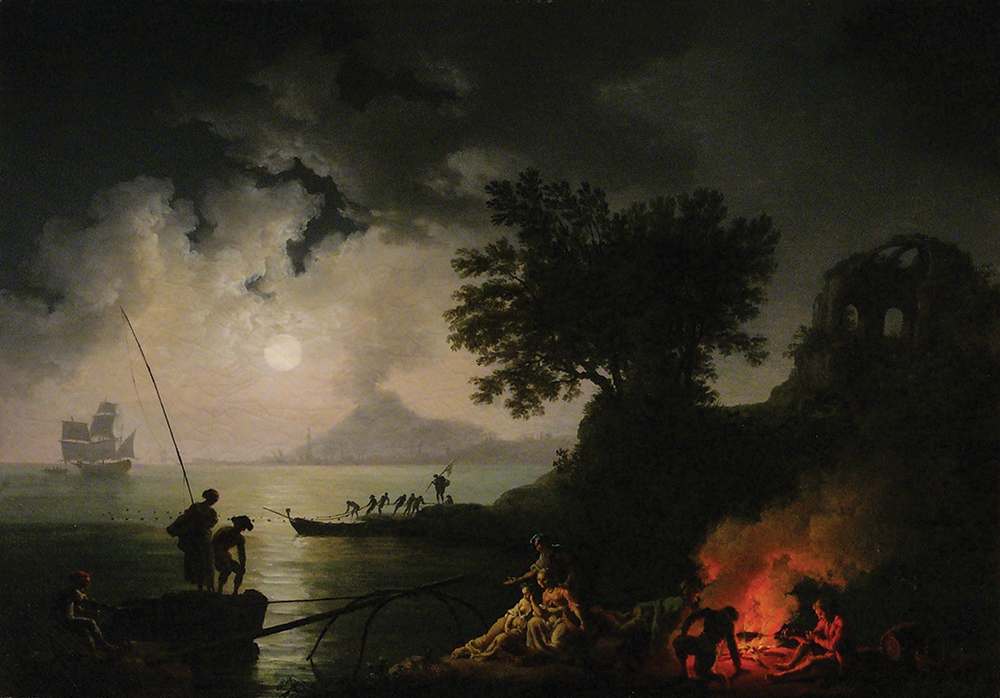 Volaire 1770 View of Naples in Moonlight The Huntington, Pasadena
