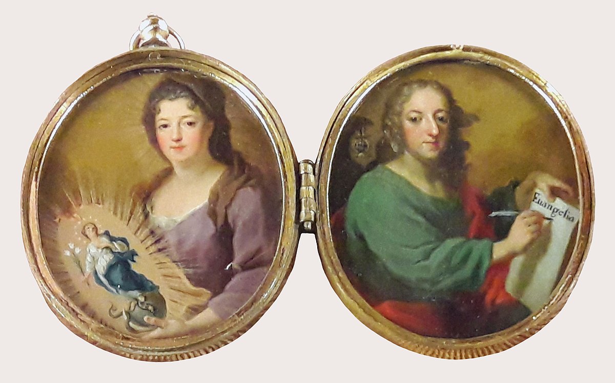 1719 Miniature of Theresa Kunegunda Sobieska and her son Jean Theodore Residenz Munich