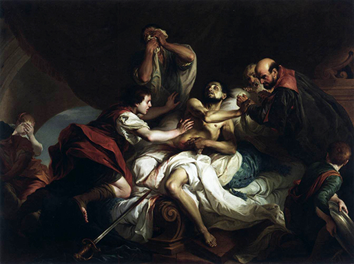 Cignaroli 1768 La mort de Caton Budapest, Musee des Beaux-Arts