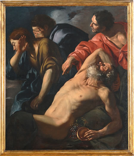 Giacinto Brandi 1684-1685 L'ivresse de Noe Palazzo Chigi Ariccia, 160 x 136 cm