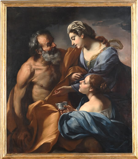 Giacinto Brandi 1684-1685 Loth et ses filles Palazzo Chigi Ariccia, 160 x 136 cm