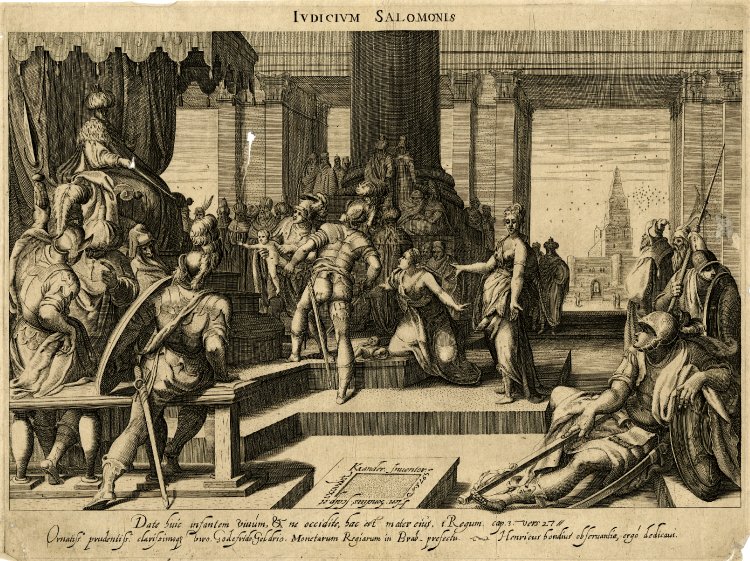 Hondius 1597 d apres Karel Van Mander Judicium Salomonis
