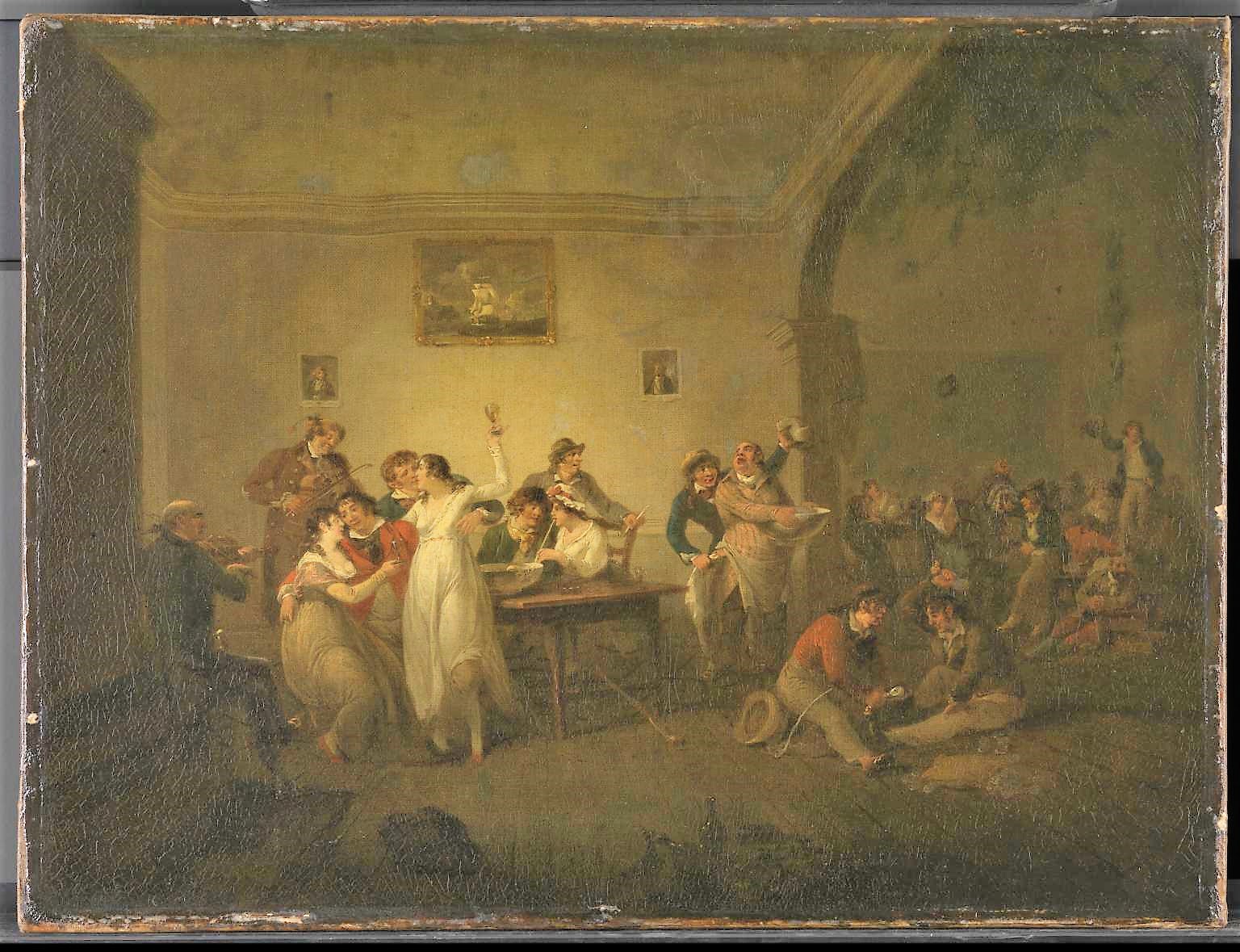 An Unmarried Sailor's Return c.1800 by Julius Caesar Ibbetson 1759-1817