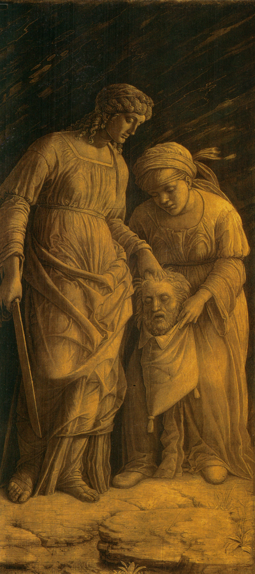 Mantegna 1495 ca Judith avec la tête d'Holopherne Musee des BA Montreal 65x 31 cm