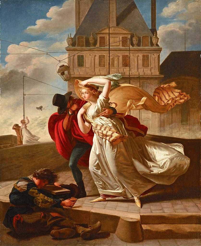 Michel Garnier 1799 Salon Le coup de vent sur le Pont royal (Dallas, Museum of Arts) 45 × 37 cm
