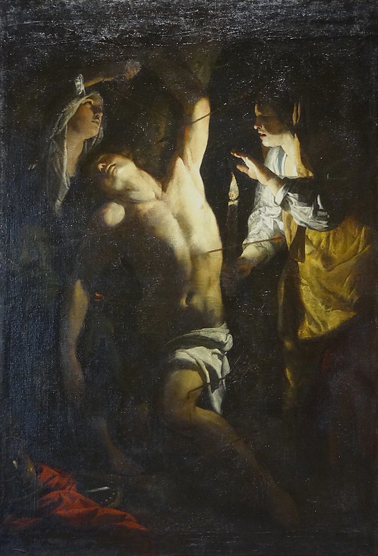 Rustici Francesco 1624 ca Saint Sebastien soigne par Irene Musee des BA Amiens 224 x 154 cm