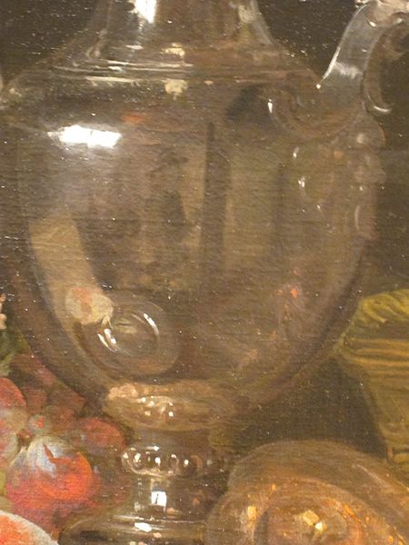 Abraham Van Beyeren, Still Life with Silver Wine Jug, 1660-1666 detail reflet