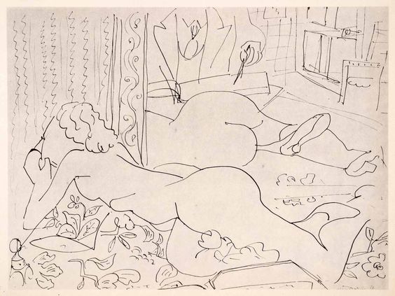 Matisse 1937 Femme nue couchee au miroir