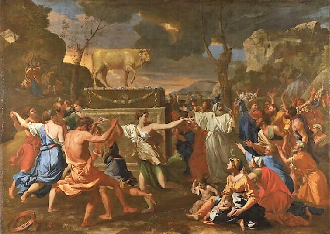 Poussin 1633-34 L'adoration du Veau d'Or National Gallery Londres